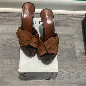 Aldo Women's Brown Slide Sandals